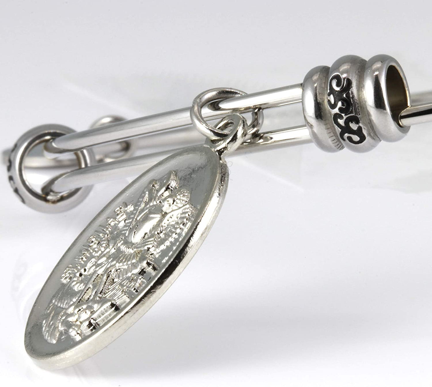 Archangel Michael | Protection Bracelets for Women Stainless Steel St Michael Bangle of Religious Jewelry for Women of Saint Michael or San Miguel Arcangel Protection Bracelet for Men and Women