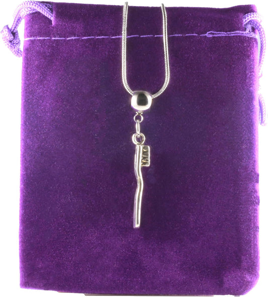 Dental Assistant Accessories - Toothbrush Charm on Stainless Steel Snake Chain with Alloy Charm, Perfect for Oral Care Professionals, Ideal Dental Assistant must haves Accessory