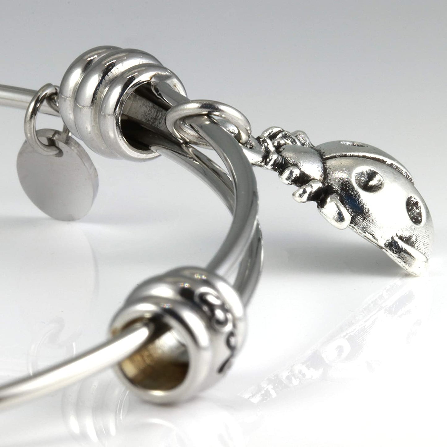 Lady Bug Bracelet for Women | Ladybugs Jewelry Hypoallergenic Stainless Steel Bangle for Sensitive Skin Great Lady Bug Bracelets and Ladybug Things for Women and Ladybug Charm Bracelet for Women