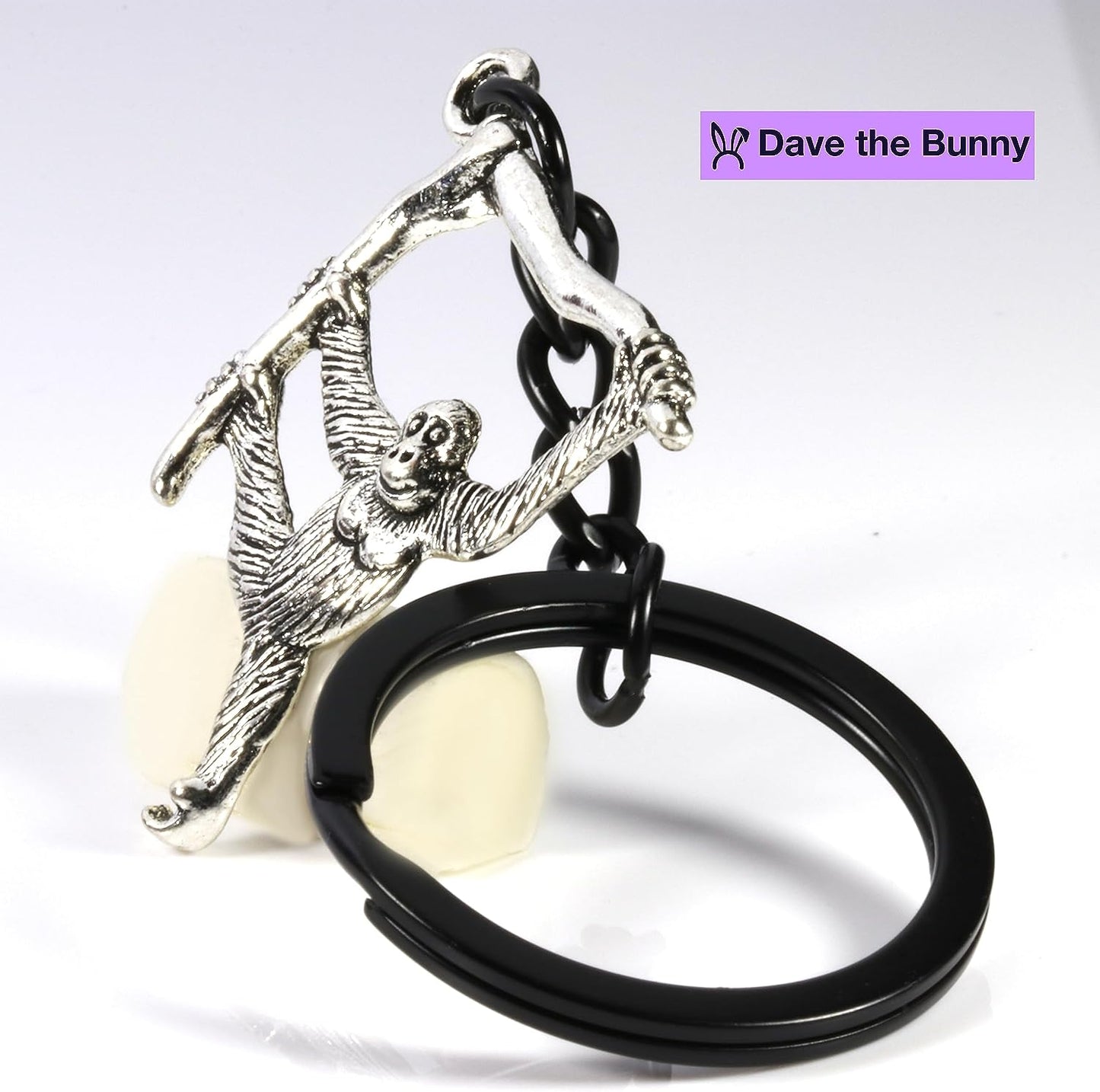 Dave The Bunny Monkey Keychain - Monkey Gifts for Women and Men a Great Animal Keychain