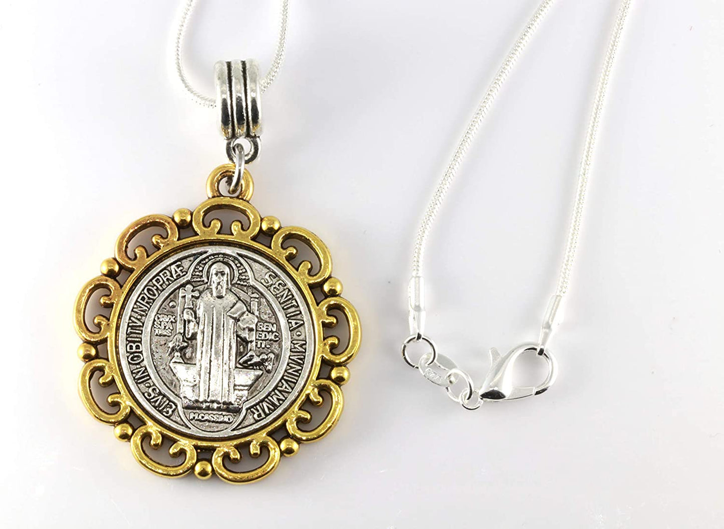 Saint Benedict Medal | St Benedict Medals for Saint Necklace for Men or Women This San Benito Medal or Medalla de San Benito is Great as a Gift for Religious Pendants for Men or Women of San Benito