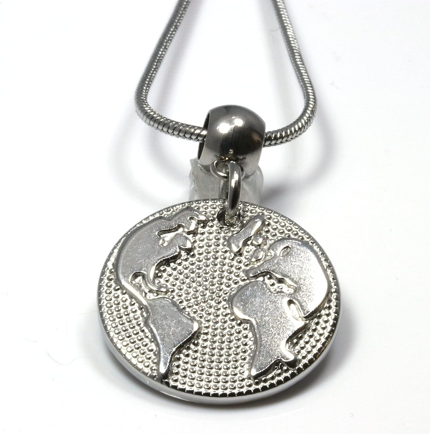 Earth Necklace - A Planet Necklace and Cute Graduation Necklace or Earth Globe Necklace and Earth Jewelry or World Map Jewelry for Women and Men as Cute Graduation Gift or travel themed jewelry