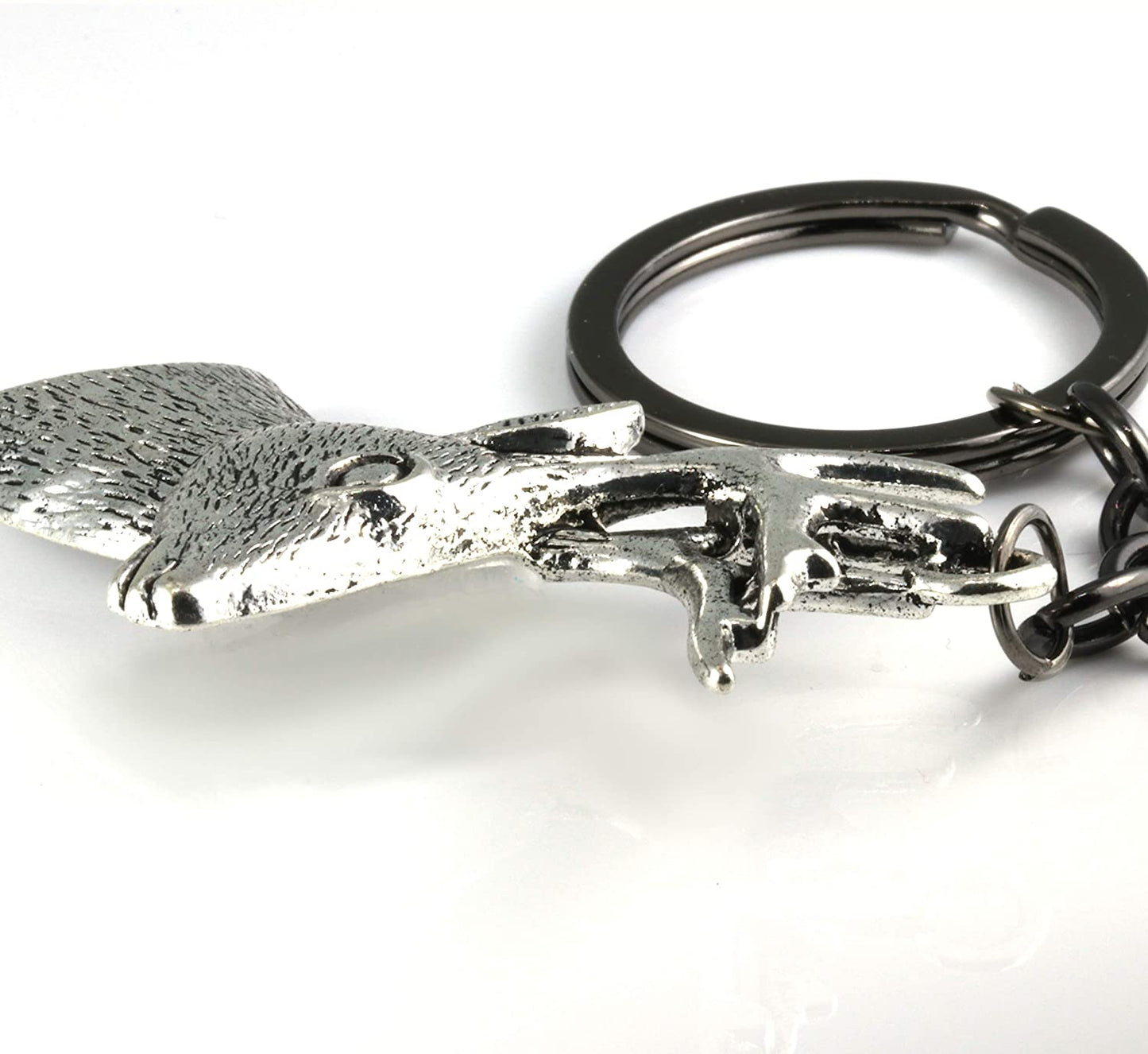 Emerald Park Jewelry Deer Keychain | Deer Antler Keychain for Men and Women Great Camping Gadgets and Country Boy Gifts for Men Hunting Keychain or Antler Keychains for Her and Fun Hunting Gadgets or a Camping Gadget, Silver, Large