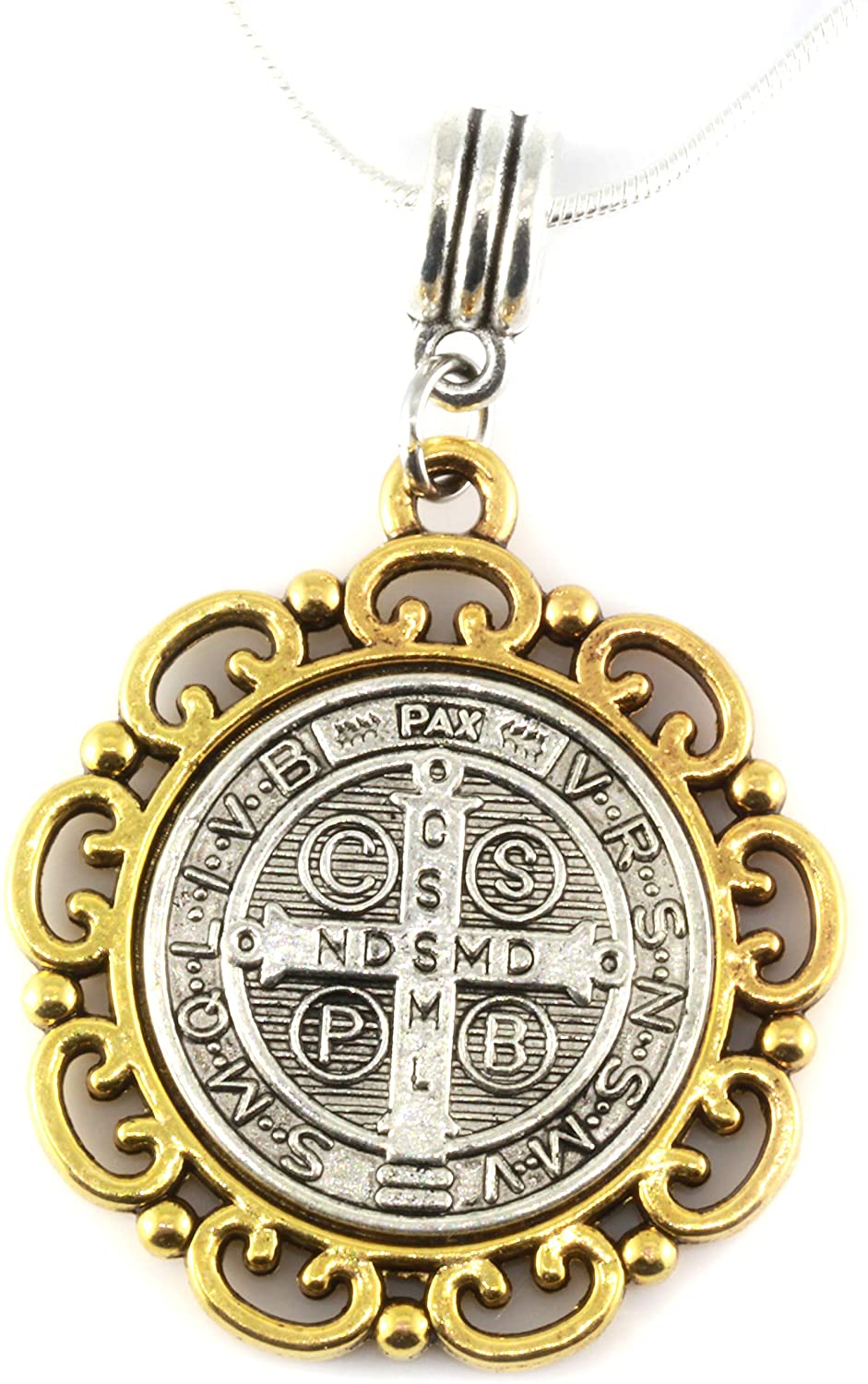 Saint Benedict Medal | St Benedict Medals for Saint Necklace for Men or Women This San Benito Medal or Medalla de San Benito is Great as a Gift for Religious Pendants for Men or Women of San Benito