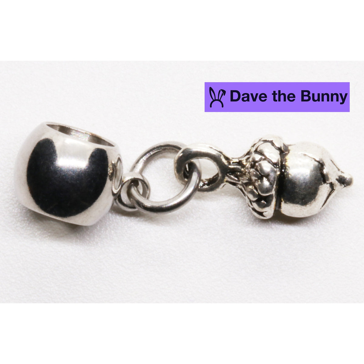 Acorn Charm Necklace with Stainless Steel Snake Chain