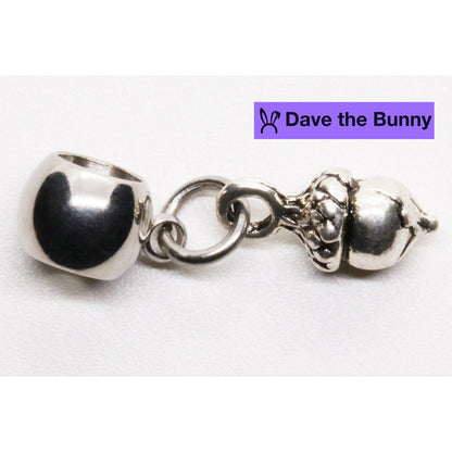 Acorn Charm Necklace with Stainless Steel Snake Chain
