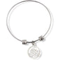 Lotus Flower Circle Yoga Charm Bangle Bracelet