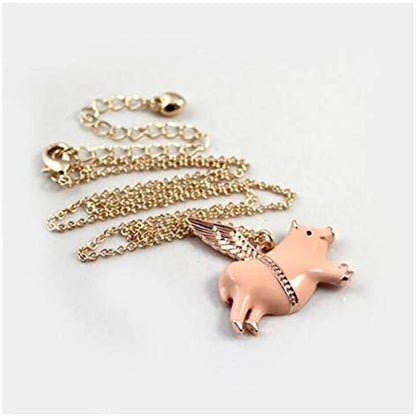 Pig Wings Flying Pigs Can Fly Charm Necklace