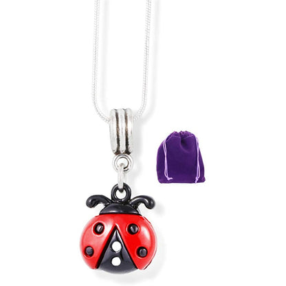 Ladybug Charm Necklace with Stainless Steel Snake Chain