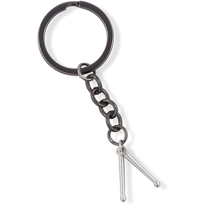 Snare Drum Charm Necklace with Drum Sticks Keychain