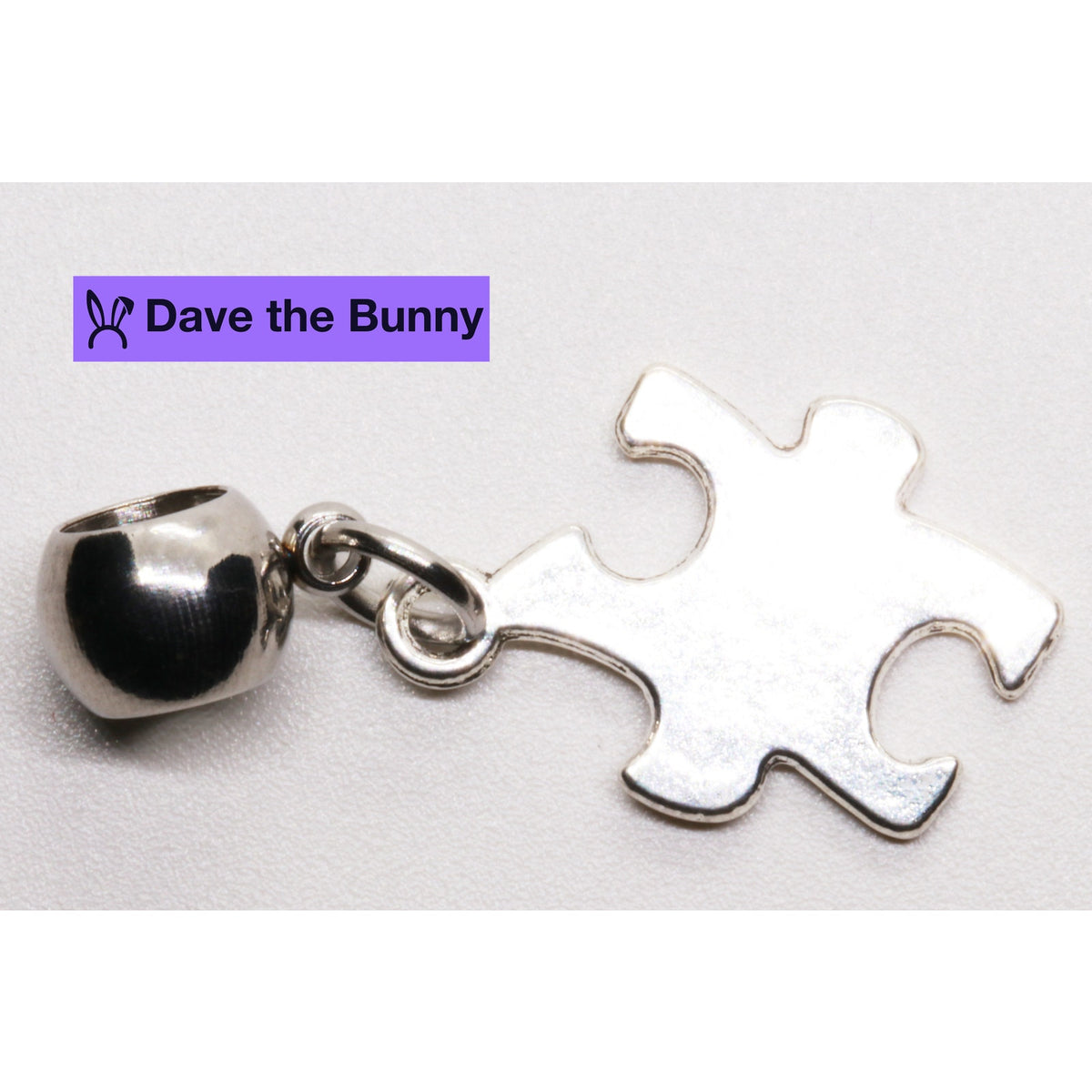 Shape Puzzle Piece Charm with Stainless Steel Connector