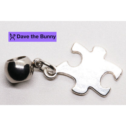 Shape Puzzle Piece Charm with Stainless Steel Connector