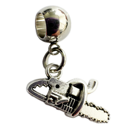 Chainsaw Charm - Chainsaw Saw Construction Tool with Stainless Steel Connector & Metal Alloy Charm, Unique Chainsaw Pendant and Chainsaw Jewelry for Men and Women