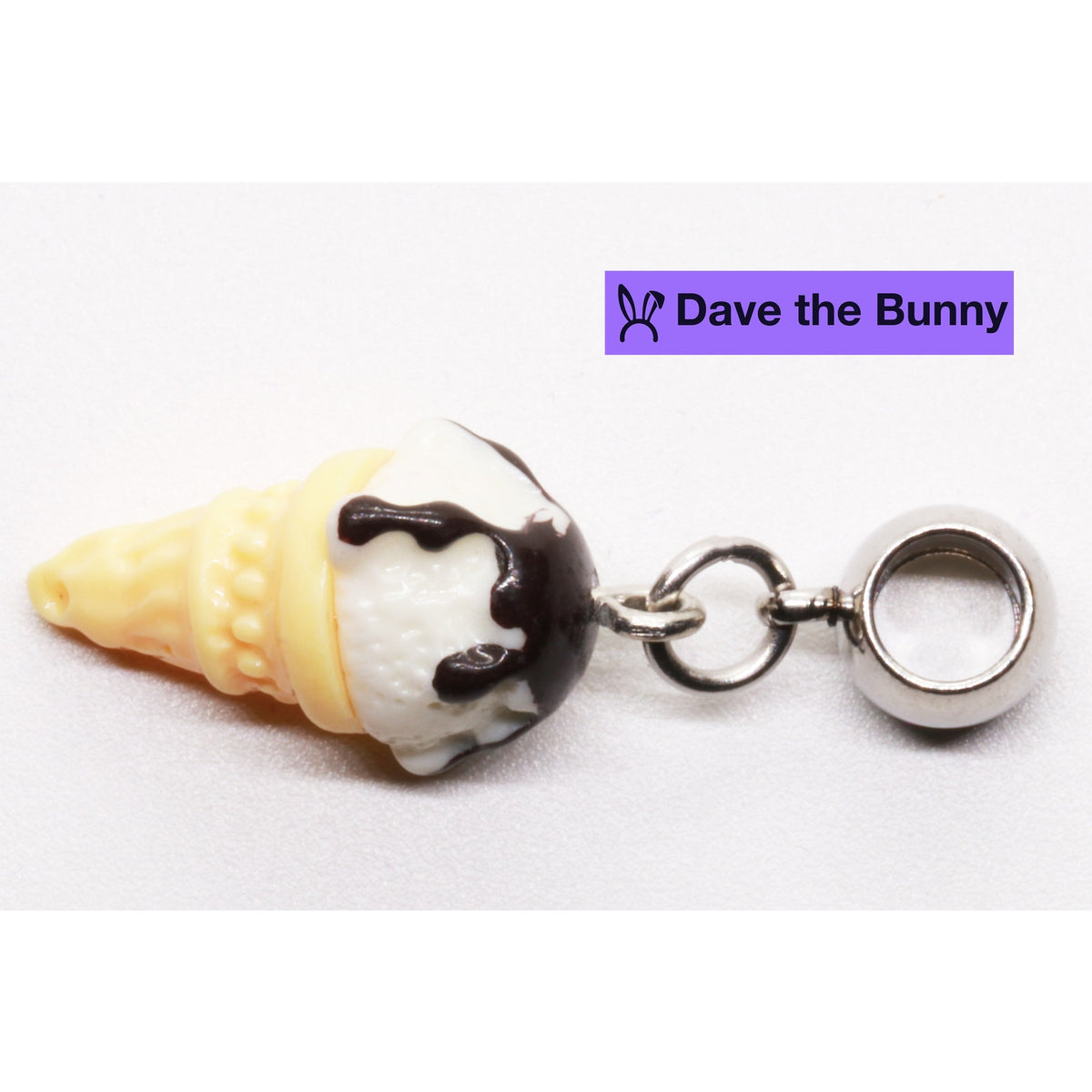 Ice Cream Charm Necklace with Stainless Steel Snake Chain