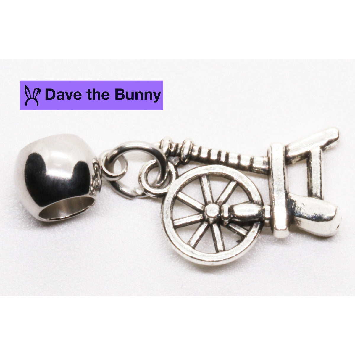 Spinning Wheel Charm Necklace with Stainless Steel Snake Chain