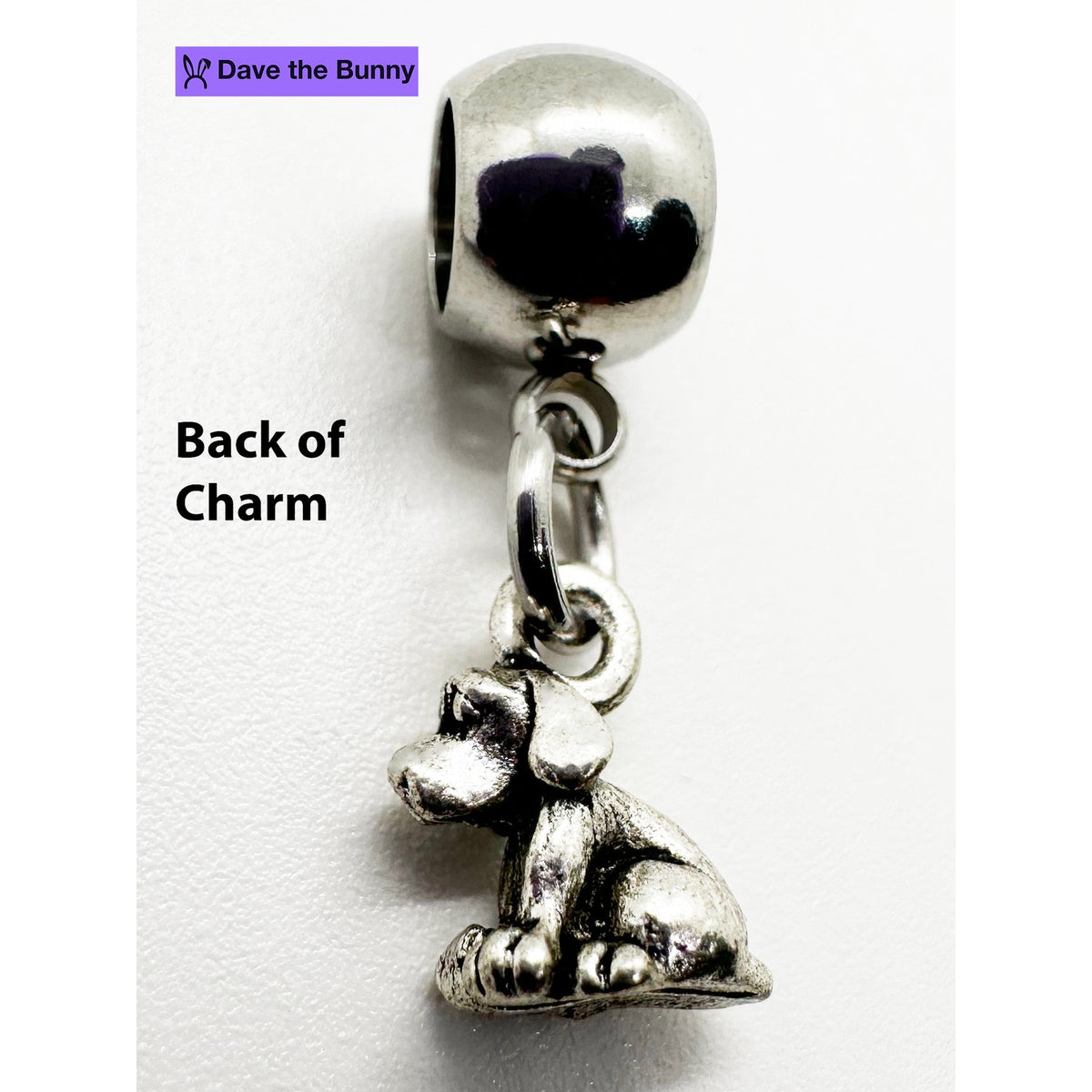 Dog Charm Necklace with Stainless Steel Snake Chain