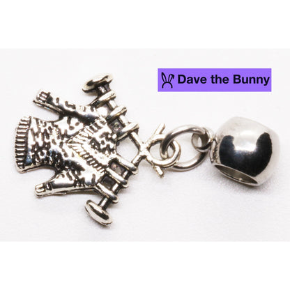 Knitting Sweater Charm Necklace with Stainless Steel Snake Chain