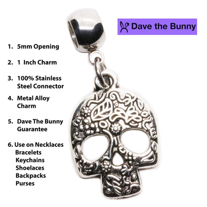 Floral Sugar Head Charm Necklace with Stainless Steel Snake Chain