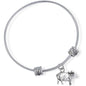 Pig Ribbon Farm Farming Animal Charm Bangle Bracelet