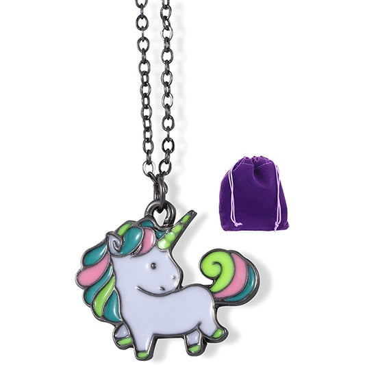 Unicorn Charm Necklace with Stainless Steel Snake Chain
