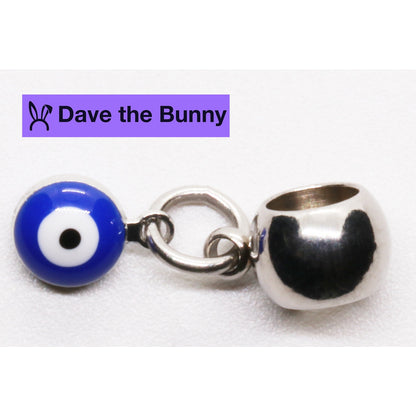 Evil Eye Charm Necklace with Stainless Steel Snake Chain