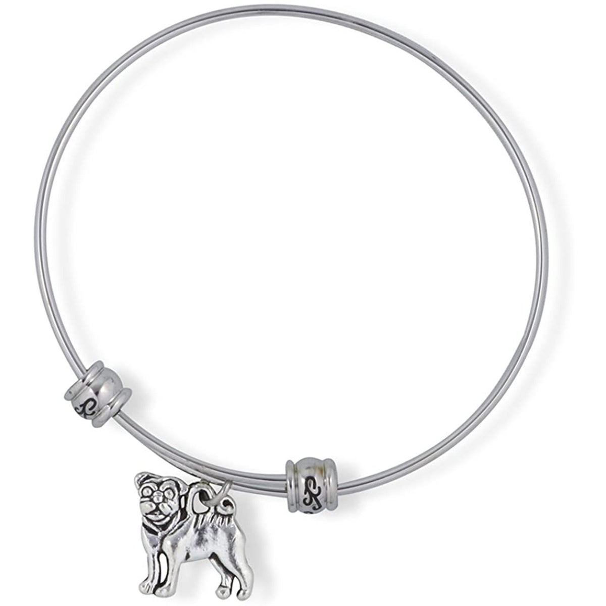 Pug French Bulldog Frenchie Dog Charm Bangle Bracelet