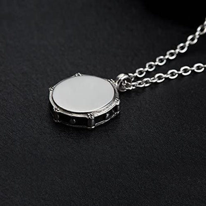 Snare Drum Charm Necklace with Drum Sticks Keychain