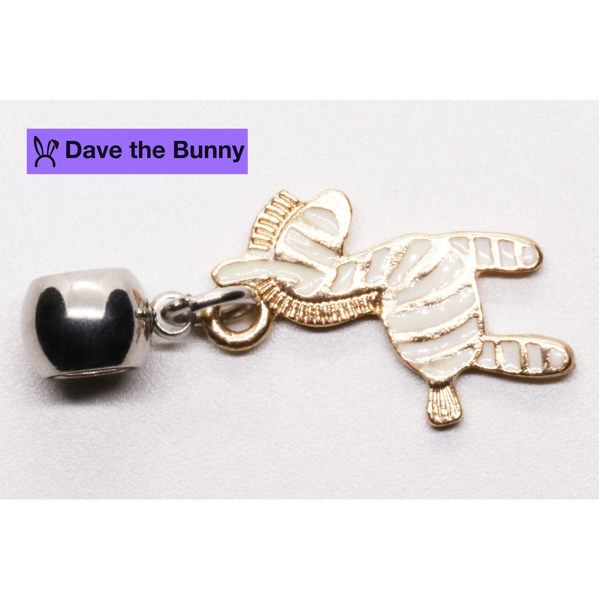 Zebra Print Animal Charm Necklace with Stainless Steel Snake Chain