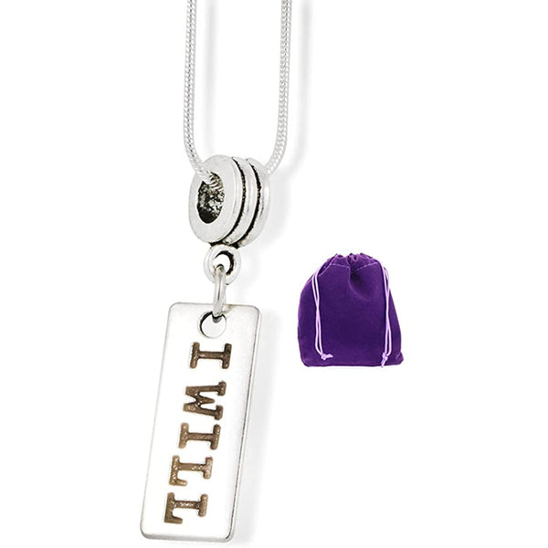 I Will Inspirational Inspire Charm Snake Chain Necklace