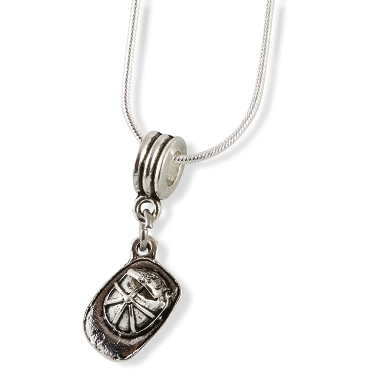 Fireman Helmet Fire Fighter Firemen Firewoman Charm Necklace