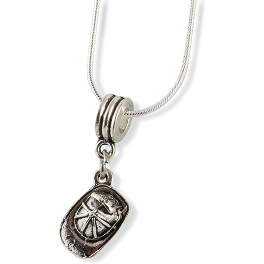 Fireman Helmet Fire Fighter Firemen Firewoman Charm Necklace