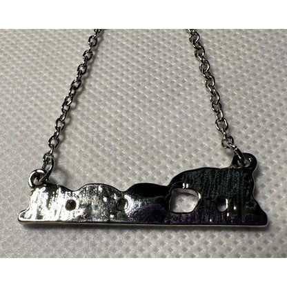 Mama Bear 3 Cubs Charm Necklace with Stainless Steel Snake Chain