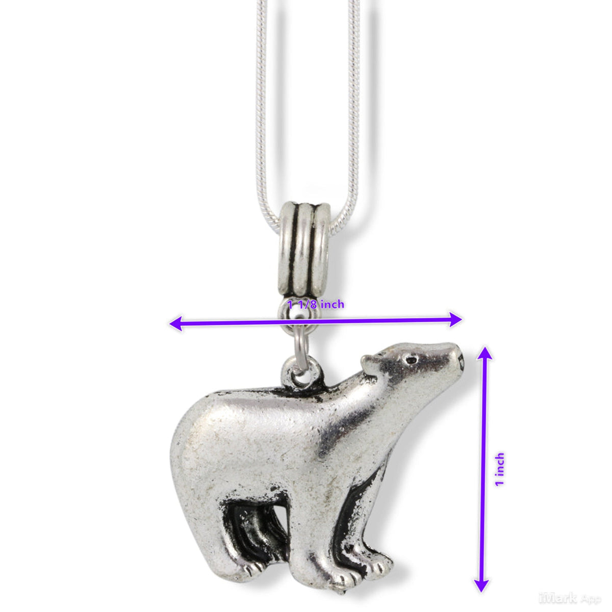 Bear Charm Necklace with Stainless Steel Snake Chain