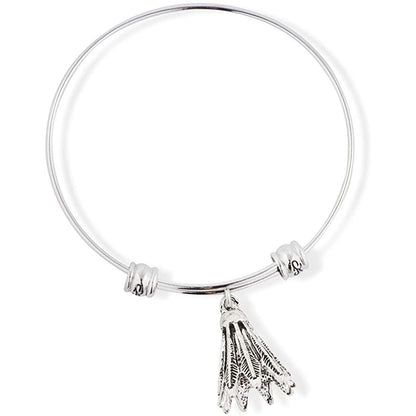Shuttlecock Birdy Badminton Sports Charm Bangle Bracelet