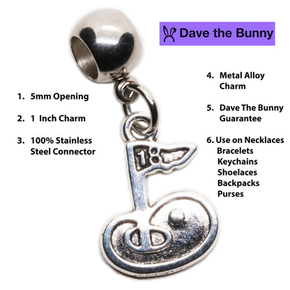 Golf Course Charm with Stainless Steel Connector