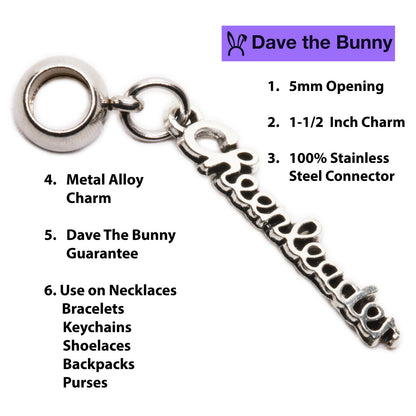 Cheerleader Charm with Stainless Steel Connector