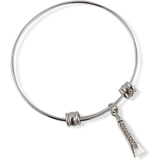 Tube Toothpaste Charm Bangle Bracelet