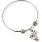 Ice Skate Skating Sport Charm Bangle Bracelet