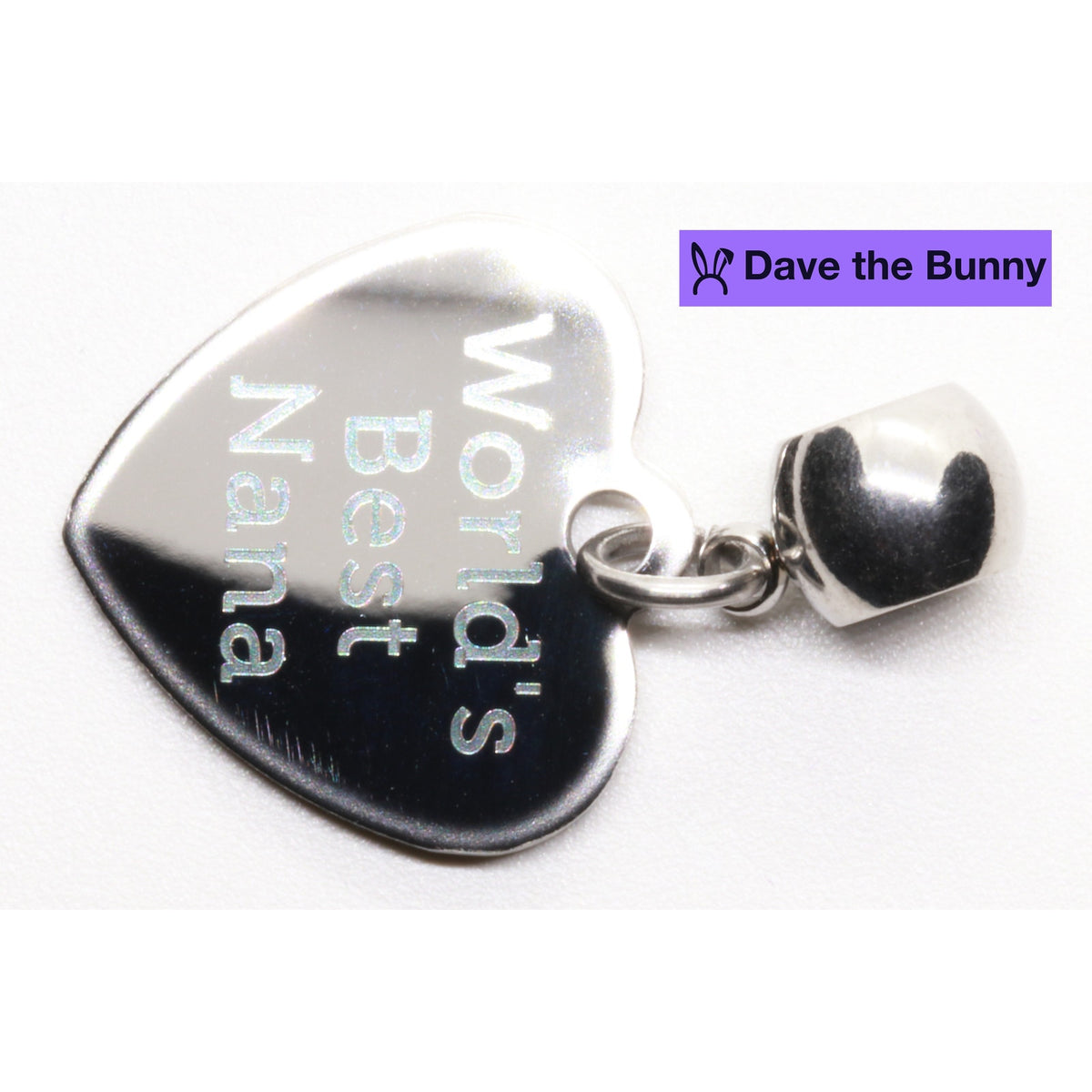 Nana Heart Charm Necklace with Stainless Steel Snake Chain
