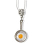 Frying Egg Pan Cooking Charm Necklace with Stainless Steel Snake Chain