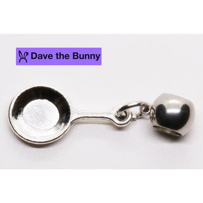 Frying Pan Charm with Stainless Steel Connector