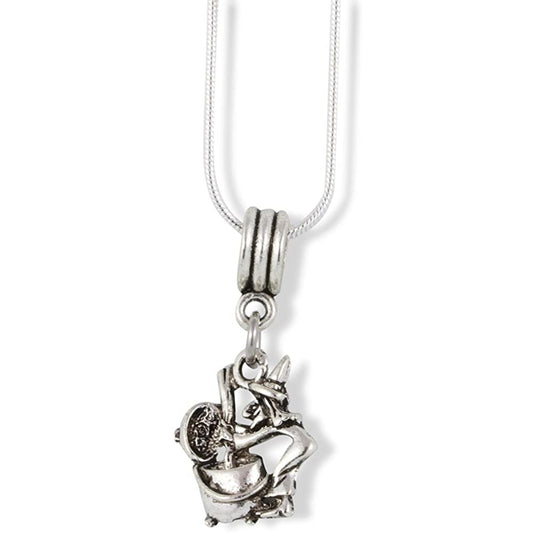 Witch Brew Charm Necklace with Stainless Steel Snake Chain