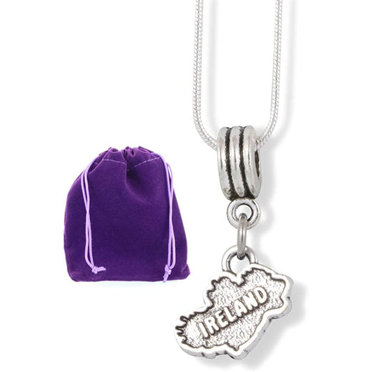 Ireland Charm Necklace with Stainless Steel Snake Chain