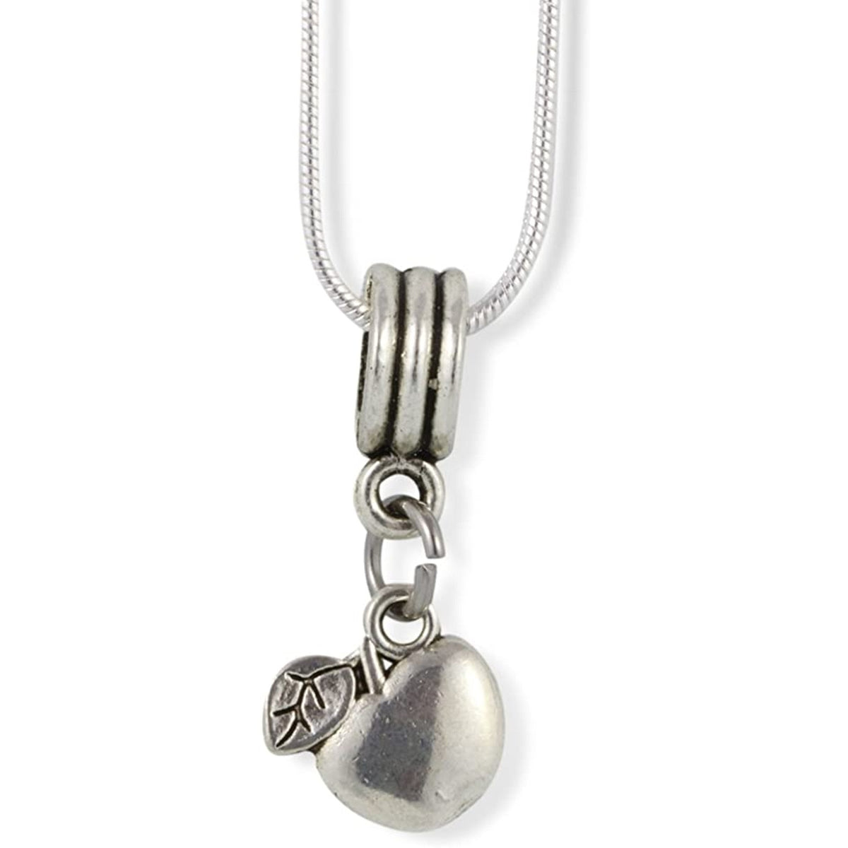 Apple Charm Necklace with Stainless Steel Snake Chain