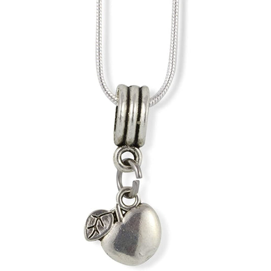 Apple Charm Necklace with Stainless Steel Snake Chain