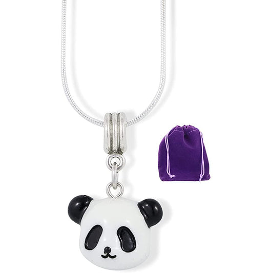 Panda Charm Necklace with Stainless Steel Snake Chain