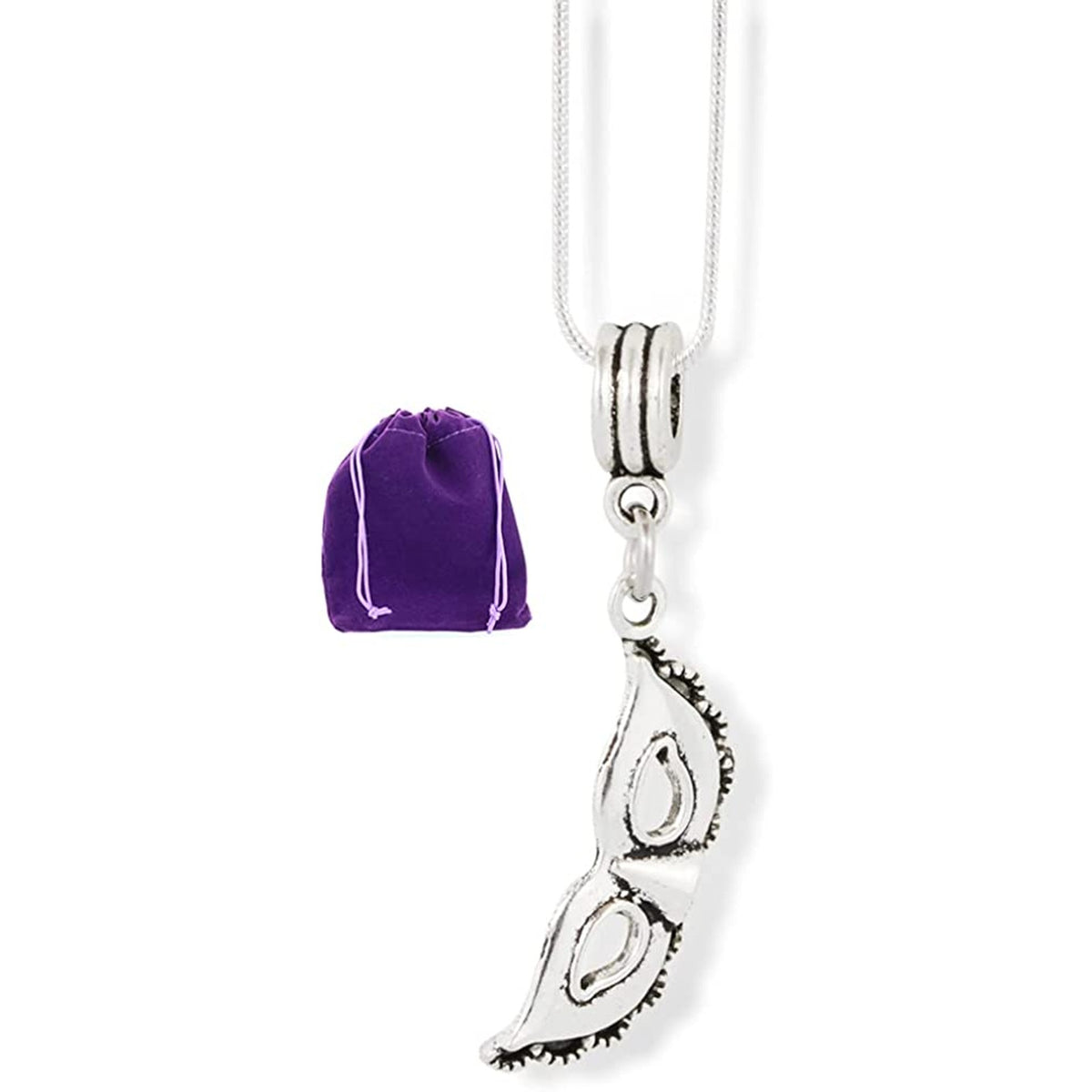 Mask Charm Necklace with Stainless Steel Snake Chain