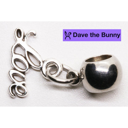 Love Charm Necklace with Stainless Steel Snake Chain