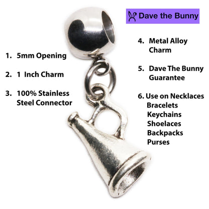 Megaphone Charm Necklace with Stainless Steel Snake Chain