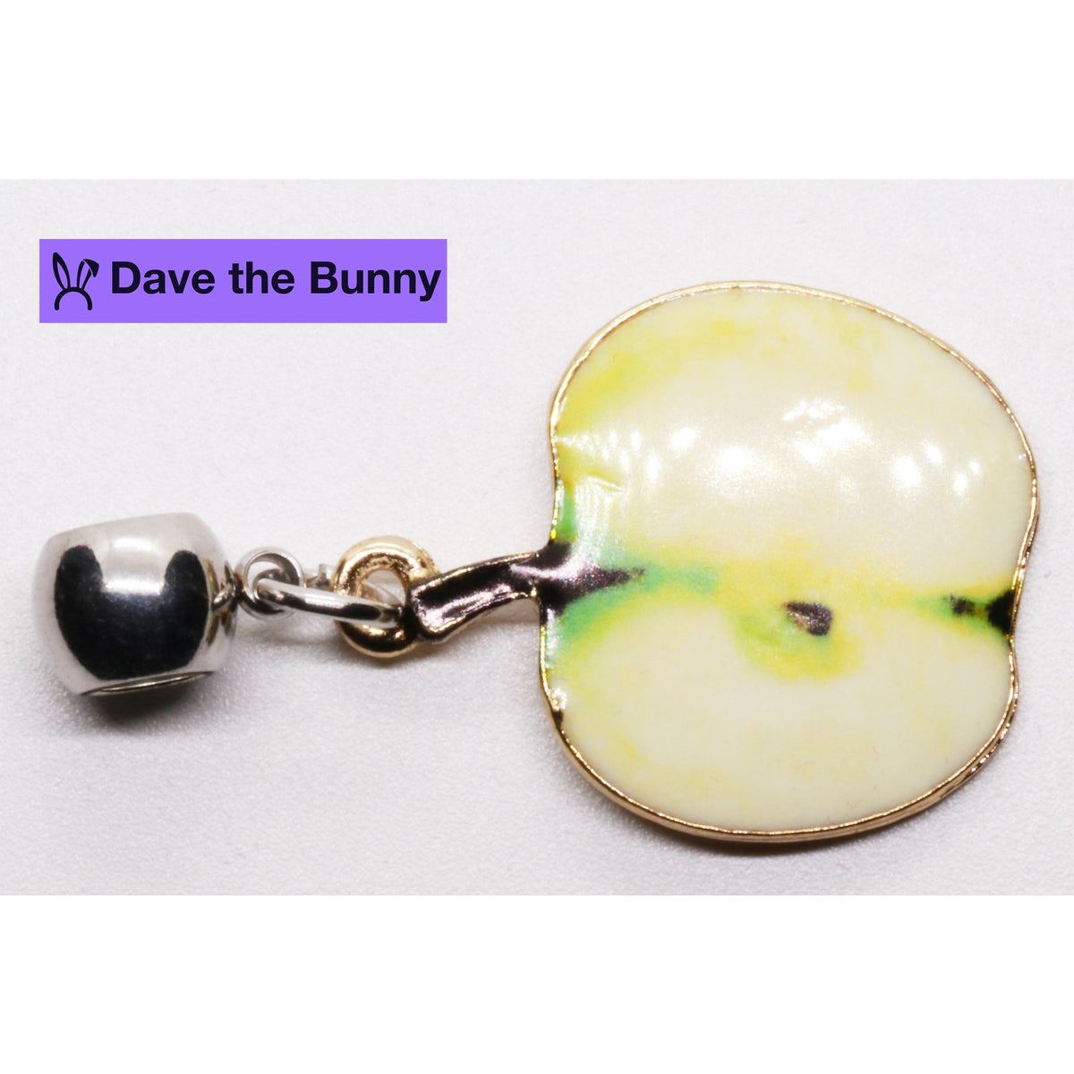 Apple Charm Necklace with Stainless Steel Snake Chain